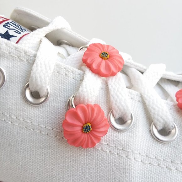 3 Pink poppy flower shoe charm   Roller Skate Shoelace poppy charm - Picture 4 of 7